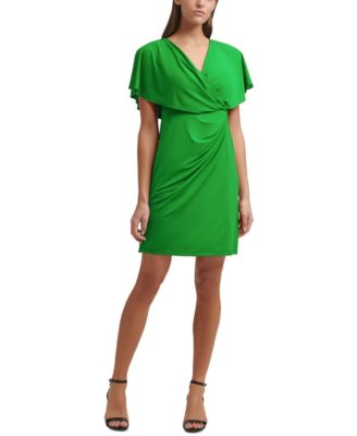 Kensie Draped Blouson A-line Dress In Green | ModeSens